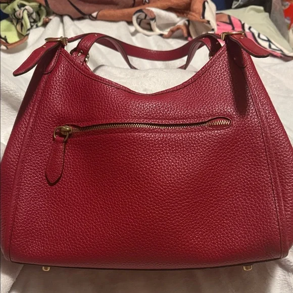 Coach Lori/Bella Red Pebbled Leather Shoulder Bag - Picture 2 of 6